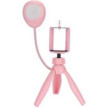 Lampa LED ze statywem i uchwytem na telefon różowa [22080000574]